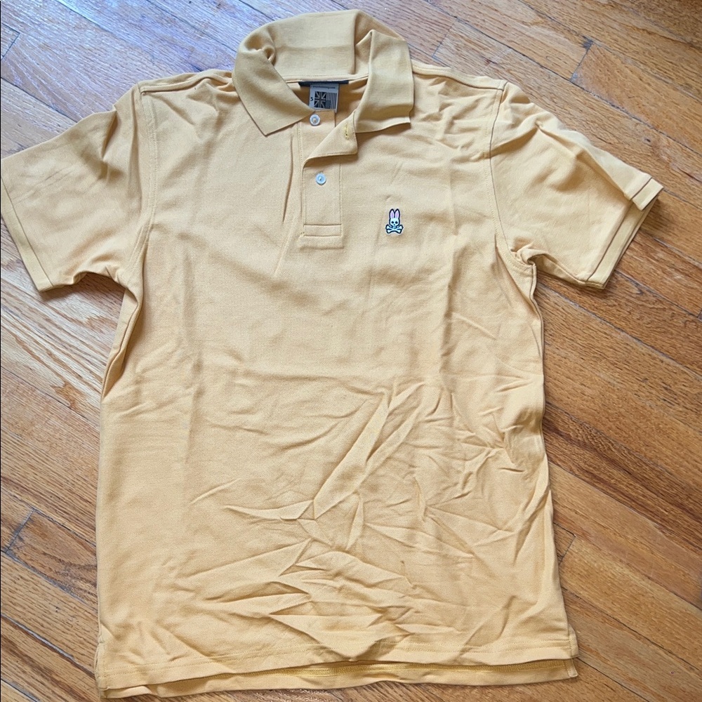 Psycho Bunny Yellow Polo Shirt with Embroidered Logo